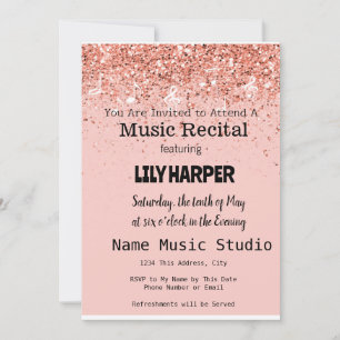 Rosa av Elegant i Music Skäl Confetti Inbjudningar