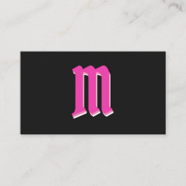 rosa av elegant på svart monogram 3d-effekt visitkort