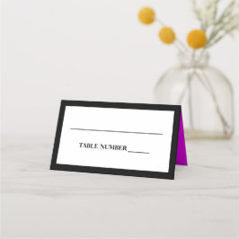 Rosa av elegant, svartvitt och Magenta Placeringskort