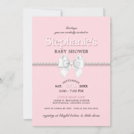 Rosa av enkel Elegant Glam Tiffany Baby Shower Inbjudningar