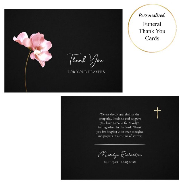 Rosa av eterisk Elegant Flower Orthodox Funeral Tack Kort (Skapare uppladdad)