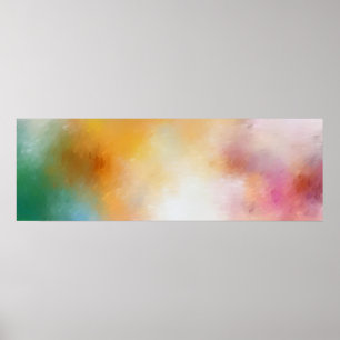 Rosa av färgad modern Abstrakt Art Blue Grönt Poster