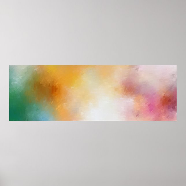 Rosa av färgad modern Abstrakt Art Blue Grönt Poster (Framsidan)