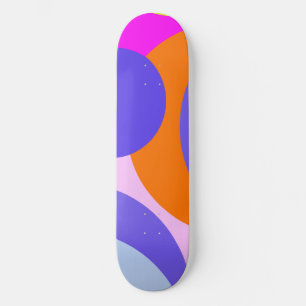 Rosa av färgad orange lila och blå abstrakt skateboard bräda 21,5 cm