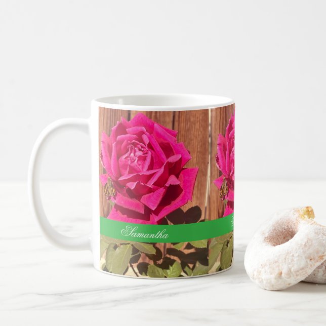 Rosa av färgad Rosa av Elegant Blommigt Flower Kaffemugg (Med munk)