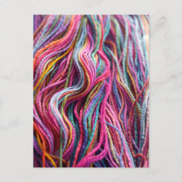 Rosa av färggarner Magenta Knitting Vykort