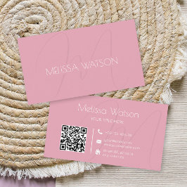 Rosa av färsk vintage QR-kod feminin Visitkort