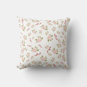 Rosa av feminin coquette Aesthetic Blommigt Ribbon Kudde