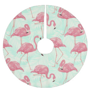 Rosa av Flamingo-mönster för Chicens Elegant Julgransmatta Borstad Polyester