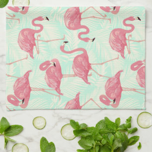 Rosa av Flamingo-mönster för Chicens Elegant Kökshandduk