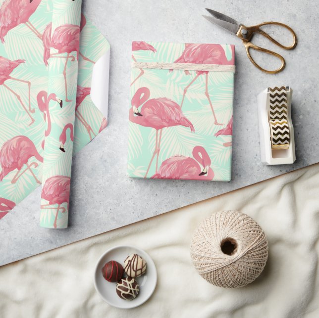 Rosa av Flamingo-mönster för Chicens Elegant Presentpapper (Hantverk)
