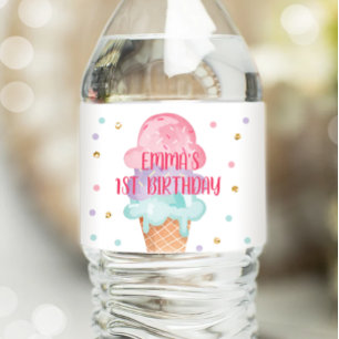 Rosa av Flaska Wrapper Summer Scoop Lila Vattenflaskor Etikett