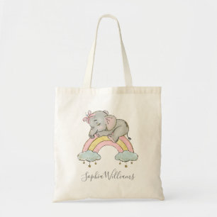 Rosa av Flicka Elephant Watercolor Tygkasse