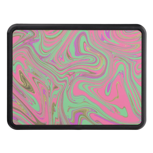 Rosa av flytande konst Lila Grönt  Dragkroksskydd (Framsidan)