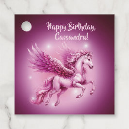 Rosa av födelsedagen Pegasus Fantasy Design Gåvor Etiketter