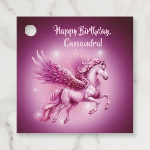 Rosa av födelsedagen Pegasus Fantasy Design Gåvor Etiketter