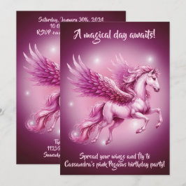 Rosa av födelsedagen Pegasus Fantasy Design Inbjudningar