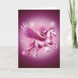 Rosa av födelsedagen Pegasus Fantasy Design Kort