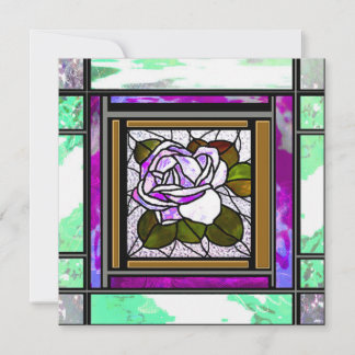 Rosa av för fastsatt glas i grönt Deco Ro-kort Julkort