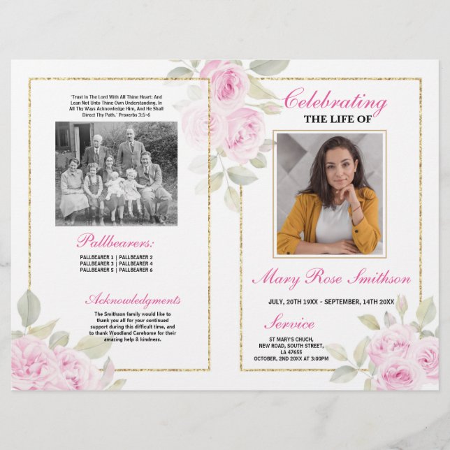 Rosa av  för servicelivstid reklamblad (Framsidan)