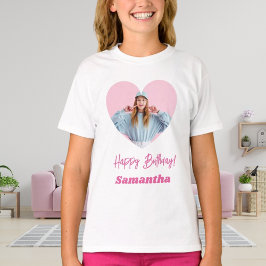 Rosa av foto hjärta namn födelsedag t shirt