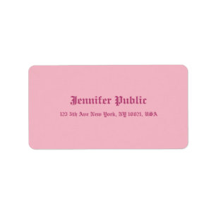 Rosa av gammal engelsk handskript Elegant Text-mal Adressetikett