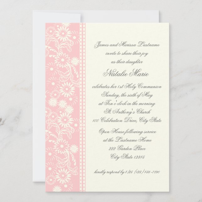 Rosa av gemenskapens Daisy Inbjudningar (Framsida)