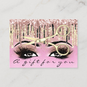 Rosa av "Gift Certificate Hairdresser" Lash Makeup Visitkort