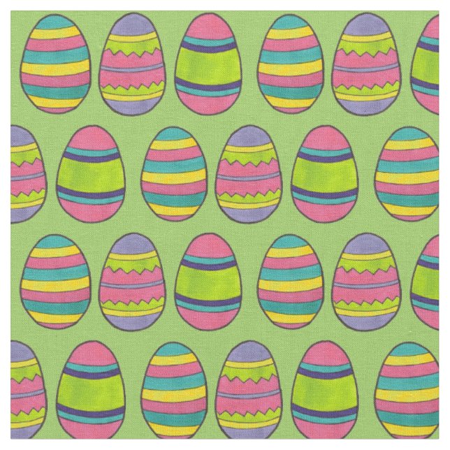Rosa av Glad påsk Basket Eggs Grönt Tyg (Närbild)