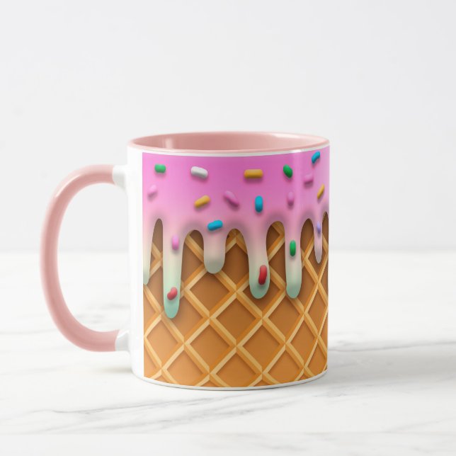 Rosa av glassammet med sprinkler mugg (Vänster)