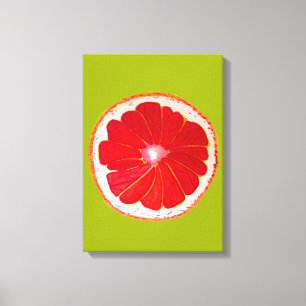 Rosa av grapefrukt, konsthantverk, citrusfrukter canvastryck