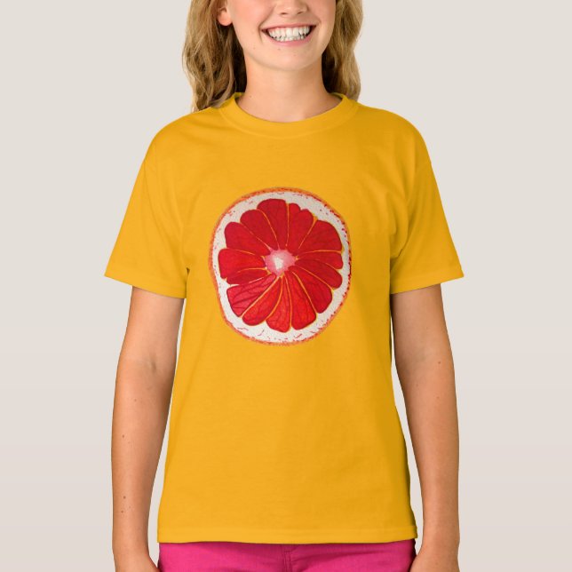 Rosa av grapefrukt, konsthantverk, citrusfrukter t shirt (Framsida)