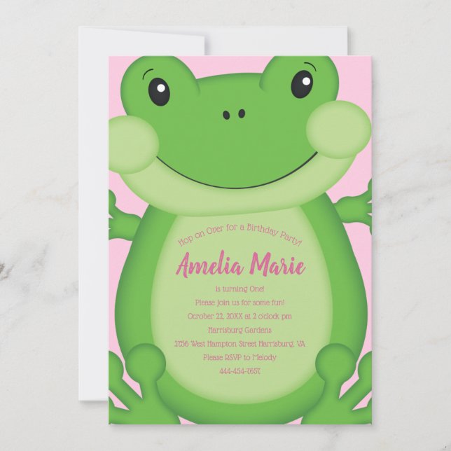 Rosa av grodd Födelsedagsfest Inbjudningar (Framsida)