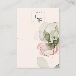 Rosa av Grönt Flower Logotyp Necklace Visning Visitkort