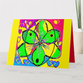 Rosa av grönt- för konstinspirerad gult kort