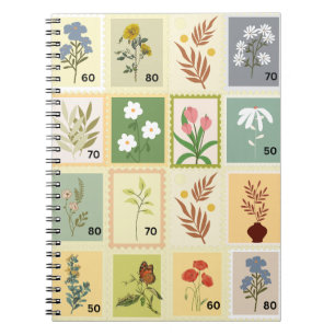 Rosa av Grönten frimärke mönster - negativ pastel Anteckningsbok
