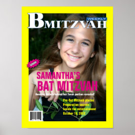 Rosa av Gult för Poster för bat mitzvah magasin