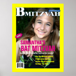 Rosa av Gult för Poster för bat mitzvah magasin