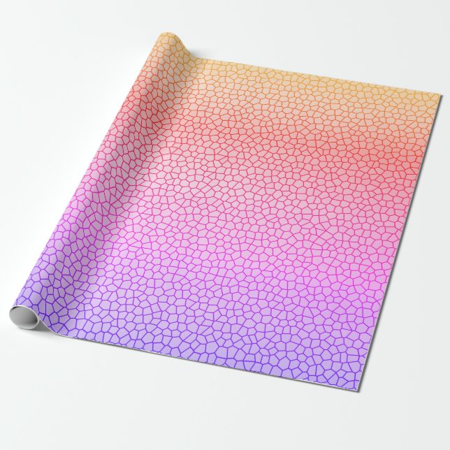 Rosa av Gulten Orange Mosaic Abstrakt Mönster Presentpapper (Utrullad)