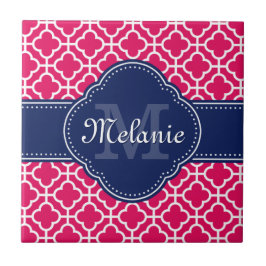 Rosa av hallon Wharberry Whet Moroccan Mönster Nav Kakelplatta