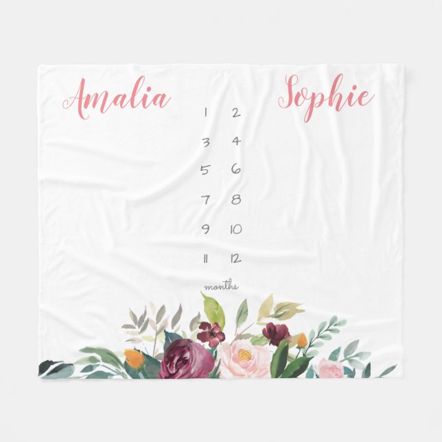 Rosa av halvmålarblommor i flicka fleecefilt (Framsidan (Horisontell))