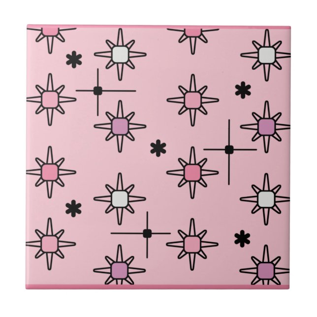 Rosa av Himmel Starbursts Kakelplatta (Framsidan)