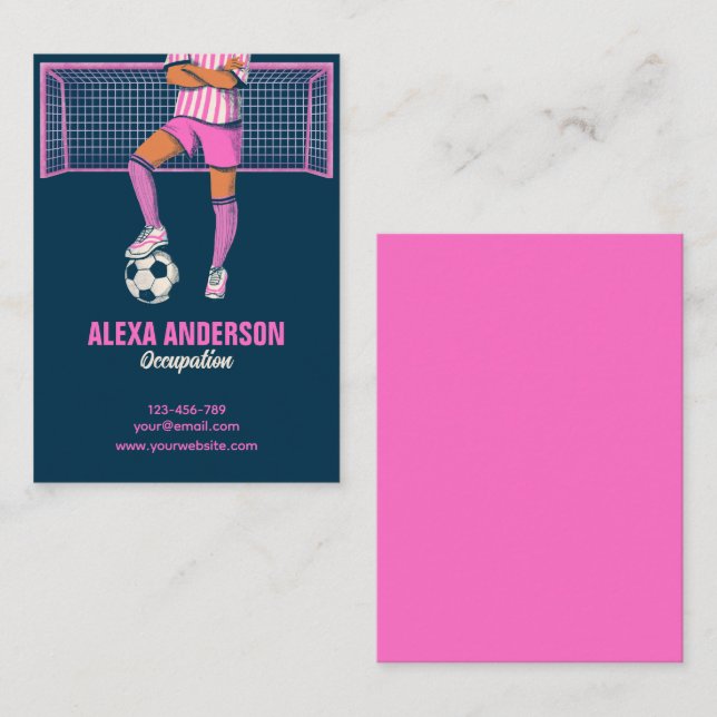 Rosa av honfotboll visitkort (Fram/baksida)