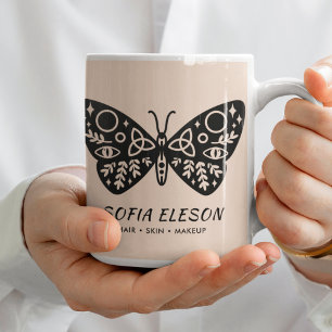  Rosa av honinefärgad svart fjäril Kaffemugg