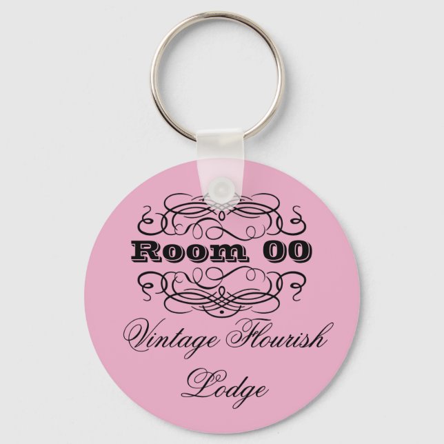 rosa av hotellrum i vintage nyckelring (Framsida)