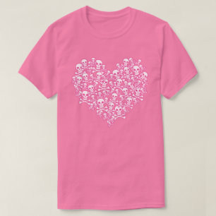 Rosa av hull-hjärta kontur T-Shirt