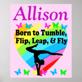 ROSA AV INSPIRERING AV PERSONLIG POSTER GYMNASTIC