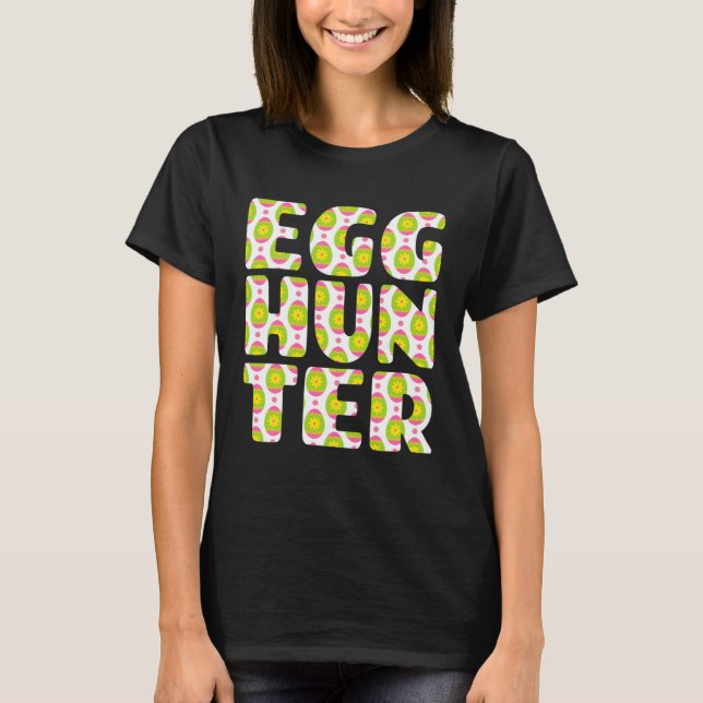 Rosa  av jakt på Grönt på flickägg Skriv ut T Shirt (Framsida)