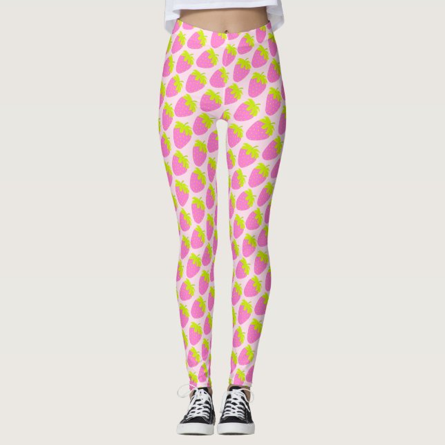 Rosa av jordgubbar leggings (Framsida)