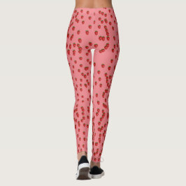 rosa av jordgubbar leggings